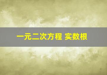 一元二次方程 实数根